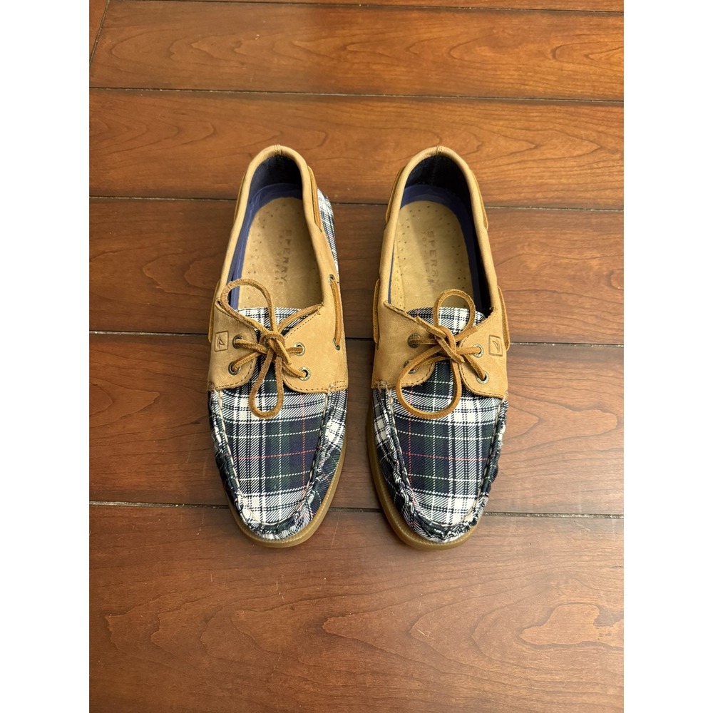 Sperry Top-Sider A/O 2-Eye Tartan Plaid Fly Fish‎ Boat Shoe, STS93530 Size 9.5 M